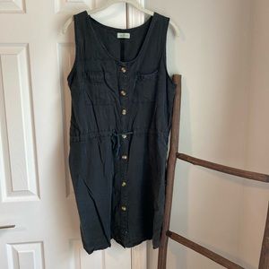 Thread and Supply Black Button Dress
